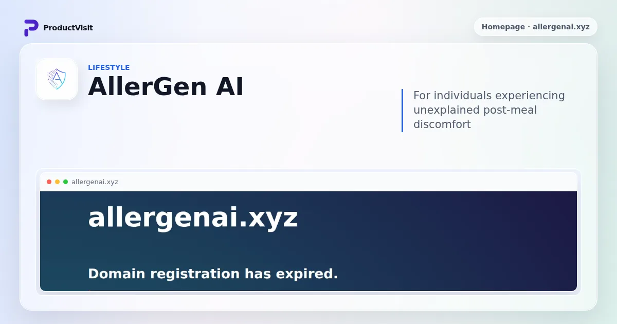 AllerGen AI product profile on ProductVisit