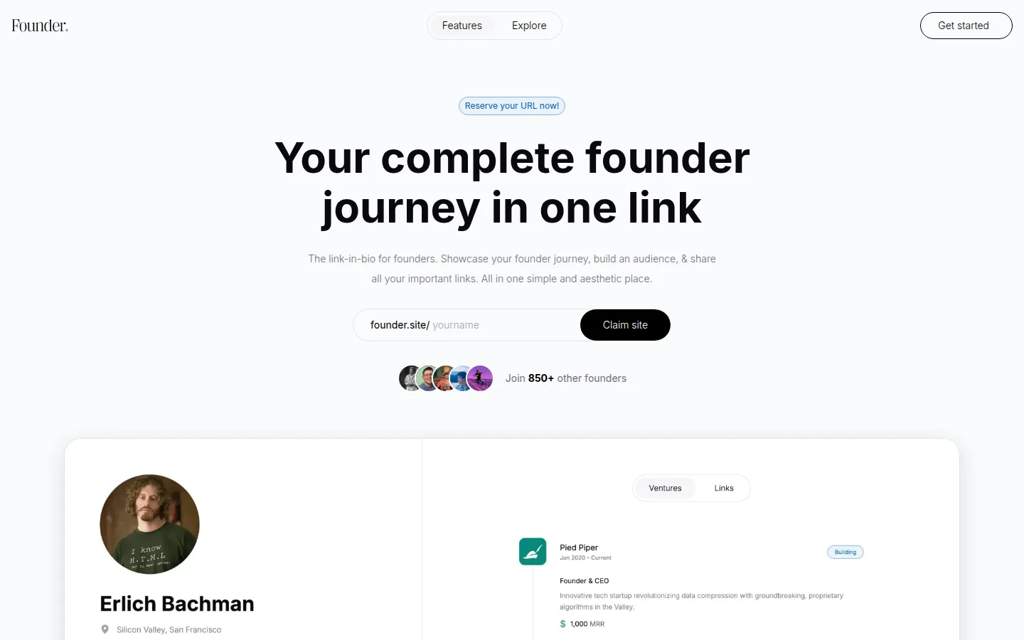Founder Site preview