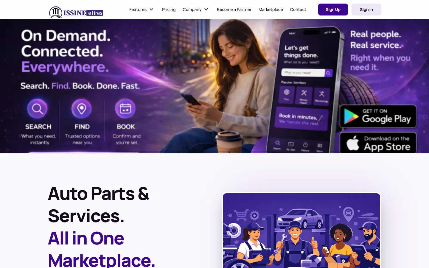 Screenshot of ISSINE eTires, a Shopping product on ProductVisit
