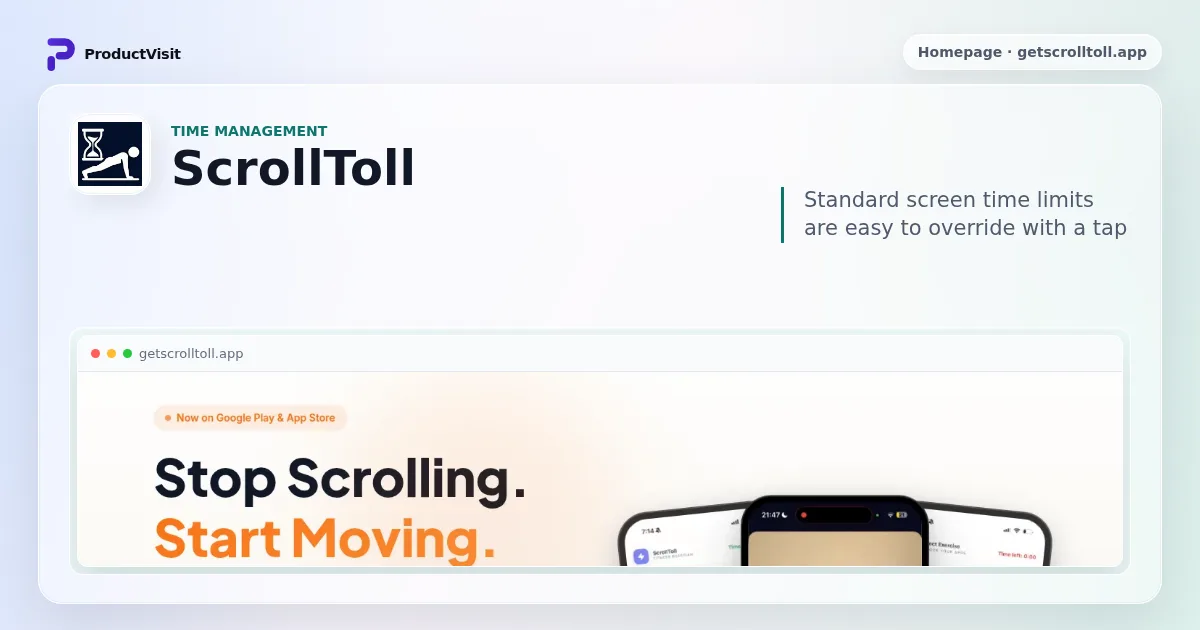 ScrollToll product profile on ProductVisit